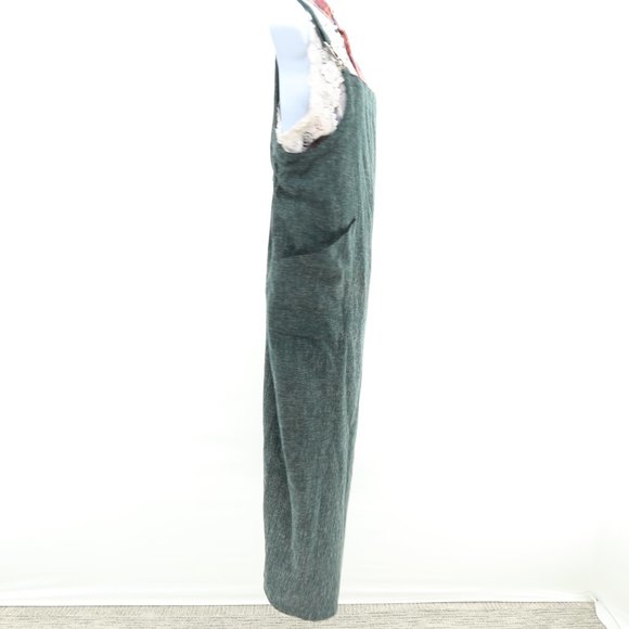 Timbuktu Station Sleeveless Drawstring Waist Midi Dress β’ 2 β’ Green/Gray - Picture 4 of 13
